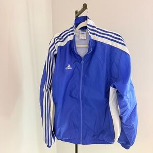 Vintage Y2K Adidas Nylon Lined Blue and White Track Jacket